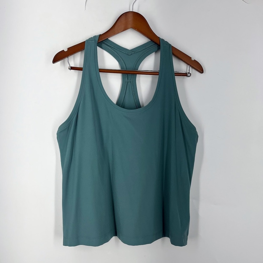 Lululemon Cool Racerback Tank Top Teal Womens Sleeveless Yoga Activewear Size 14